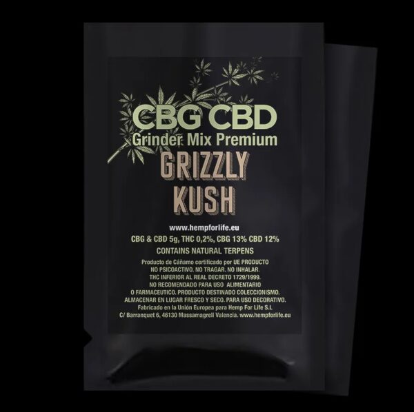 CBG&CBD GRIZZLY KUSH + TERPENES 5g GRINDER MIX PREMIUM