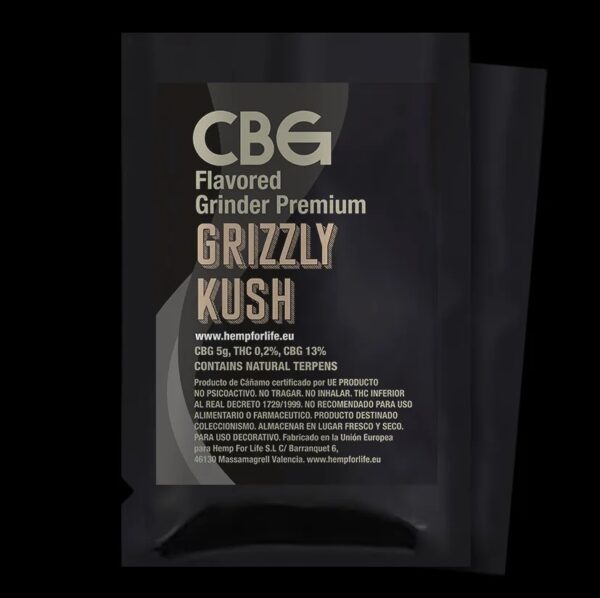 CBG GRIZZLY KUSH + TERPENES 5g FLAVORED GRINDER PREMIUM