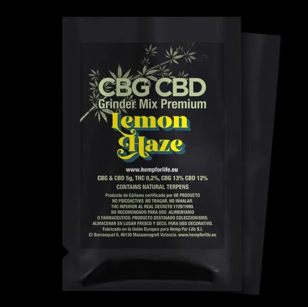 CBG&CBD LEMON HAZE + TERPENES 5g GRINDER MIX PREMIUM